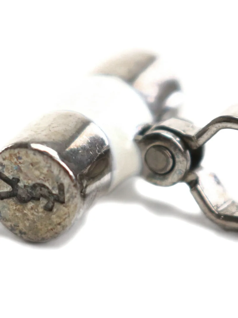 Saint Laurent enamelled cylindrical cufflinks Zilver