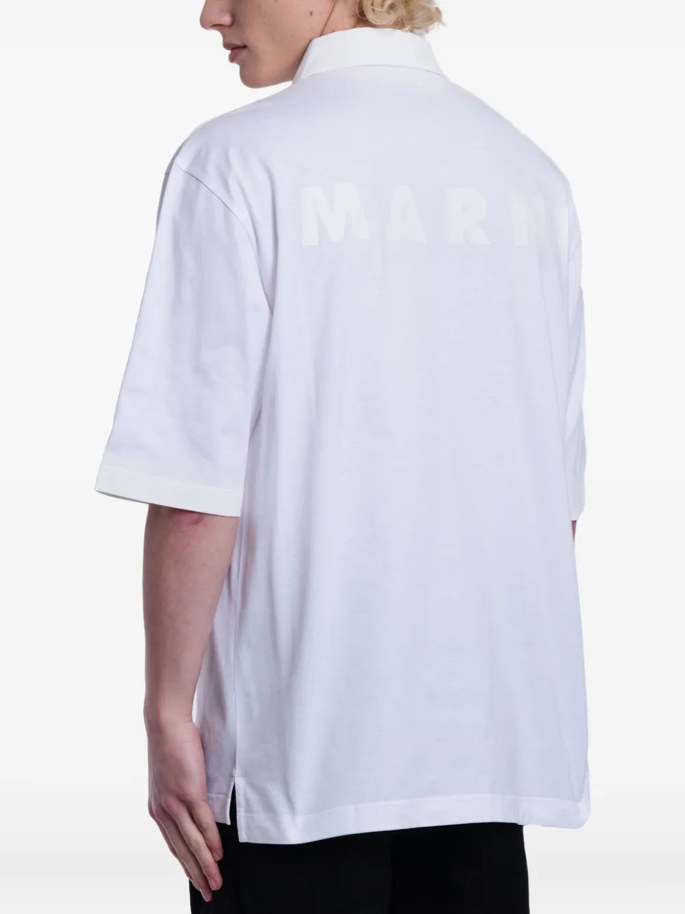 Marni Poloshirt met logoprint Wit