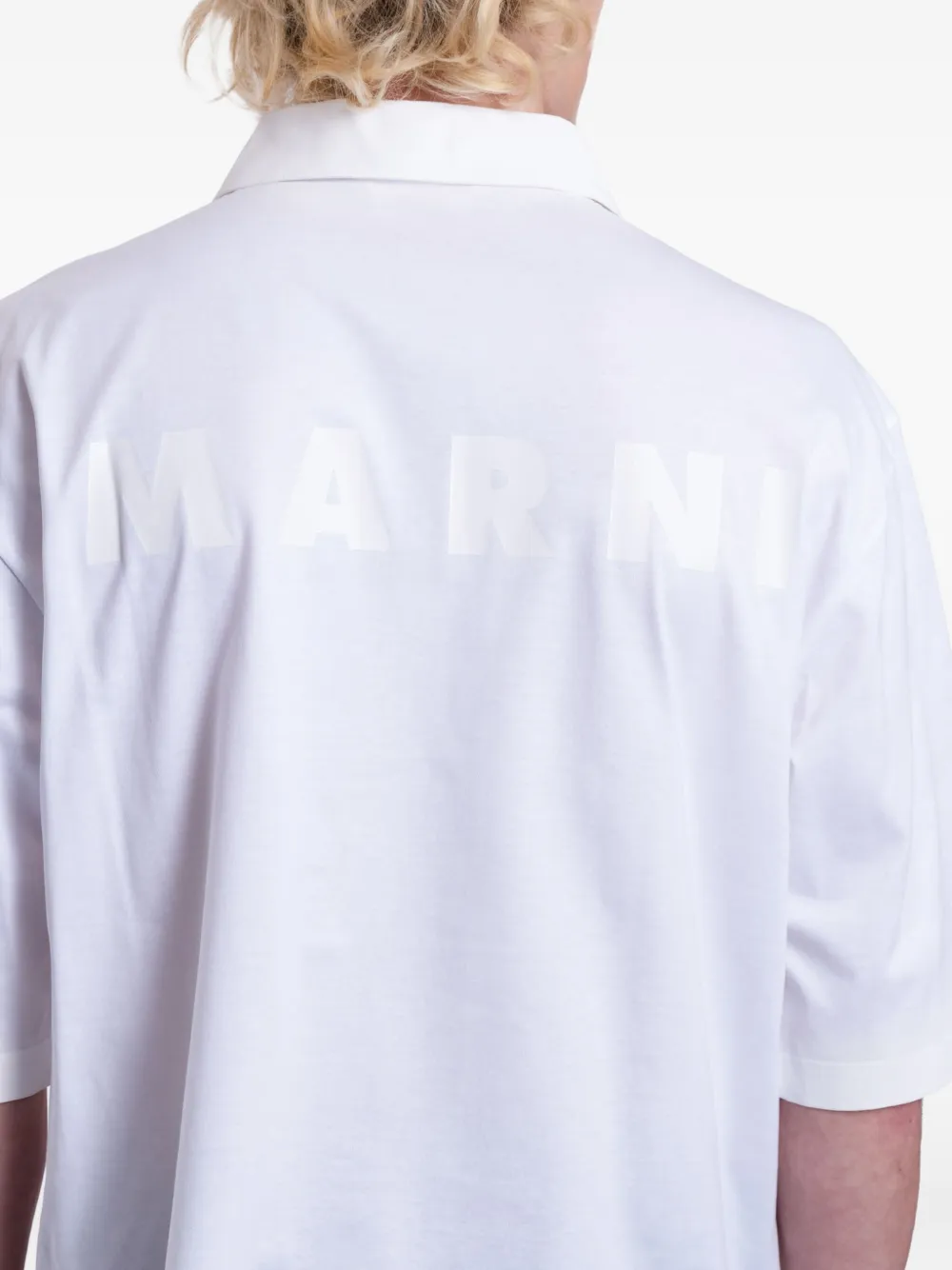 Marni Poloshirt met logoprint Wit
