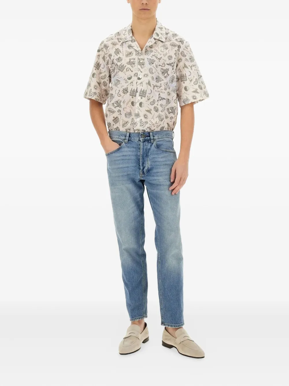 Paul Smith Overhemd met omkeerbare kraag - Blauw