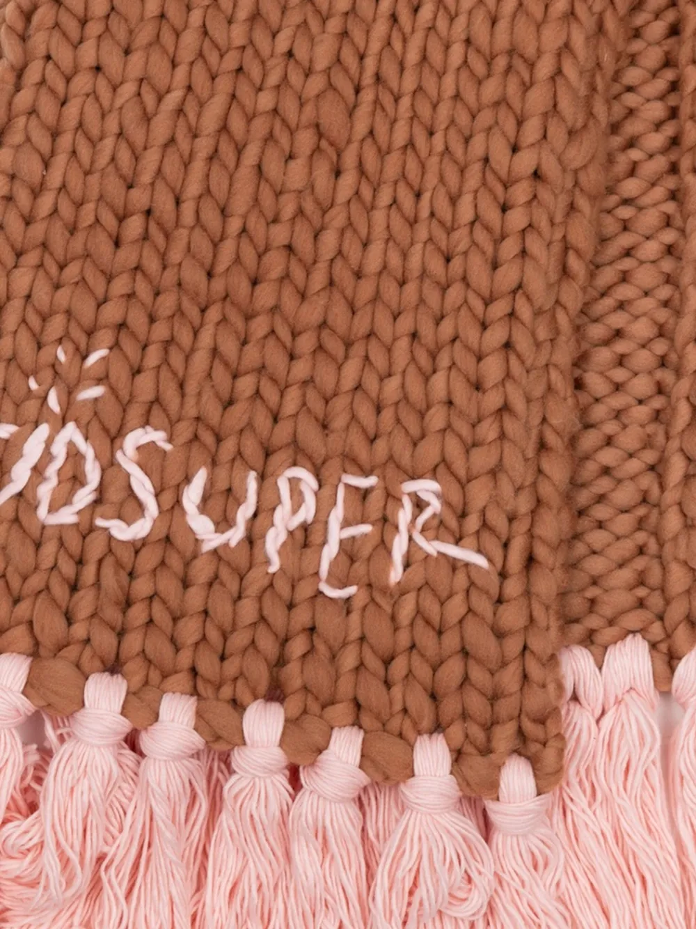 KidSuper Gevlochten gebreide sjaal - Bruin