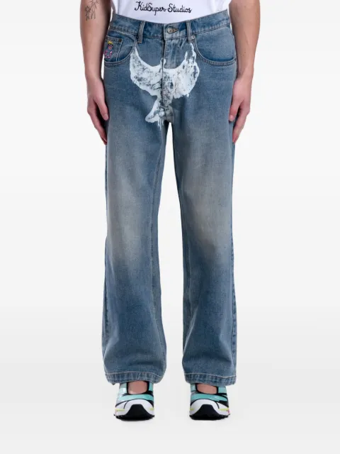 KidSuper dove-print jeans