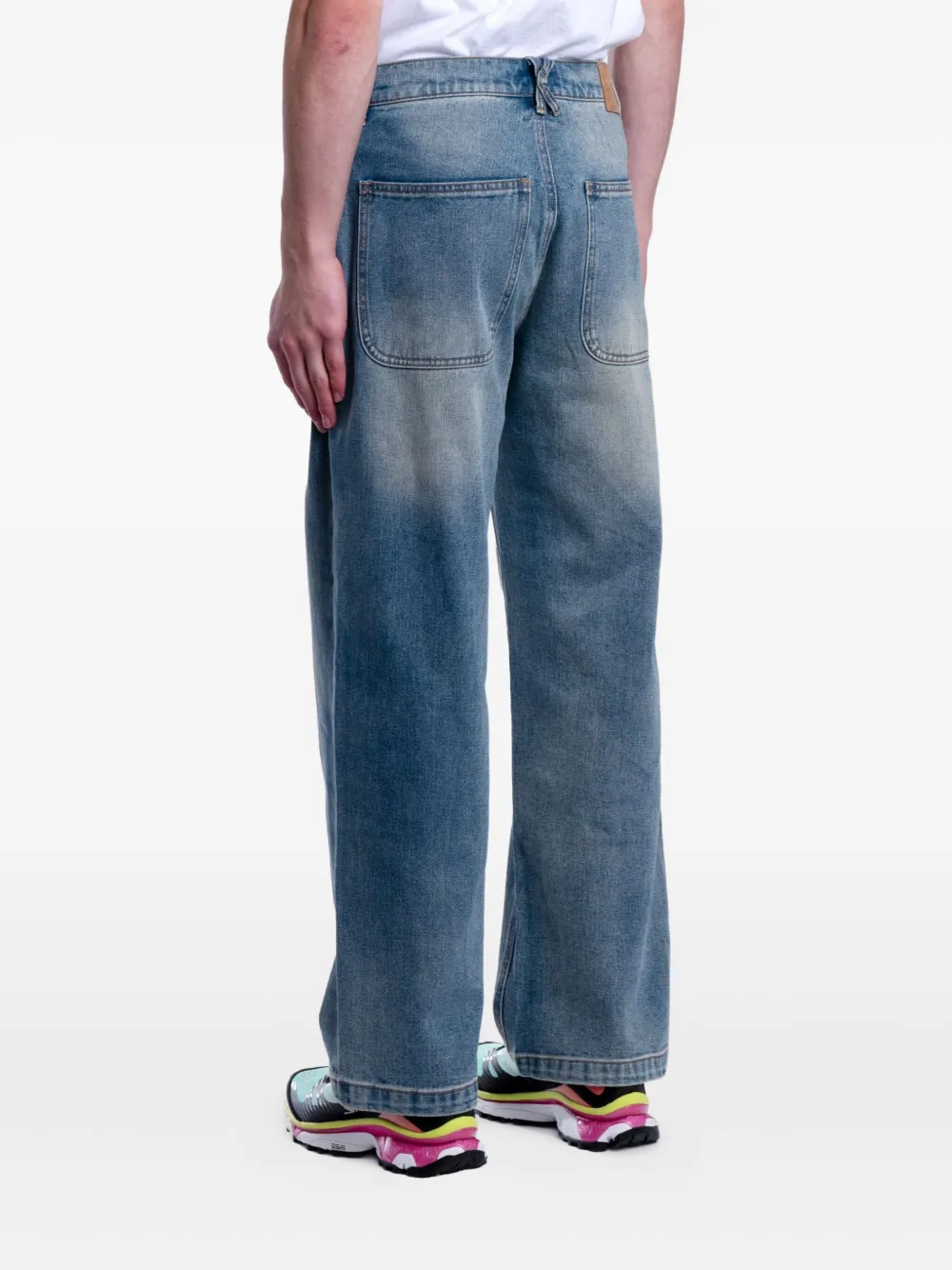 KidSuper Geverfde jeans met wijde pijpen Blauw