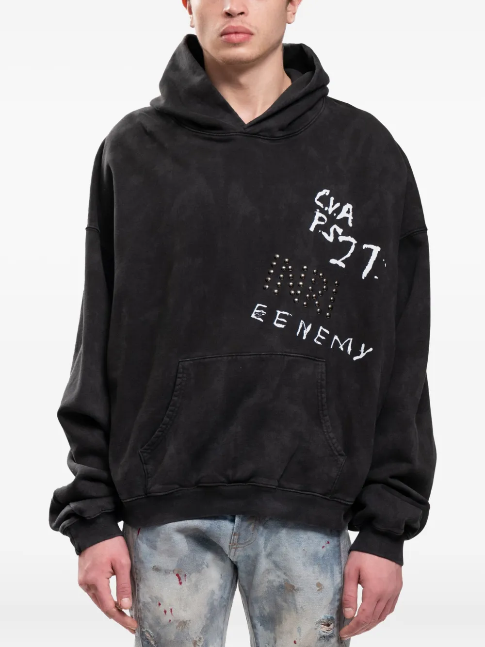 RRR123 Inri CVA hoodie | Black | Image 1