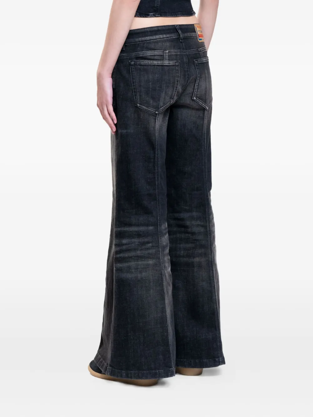 Diesel Jeans met wijde pijpen Zwart