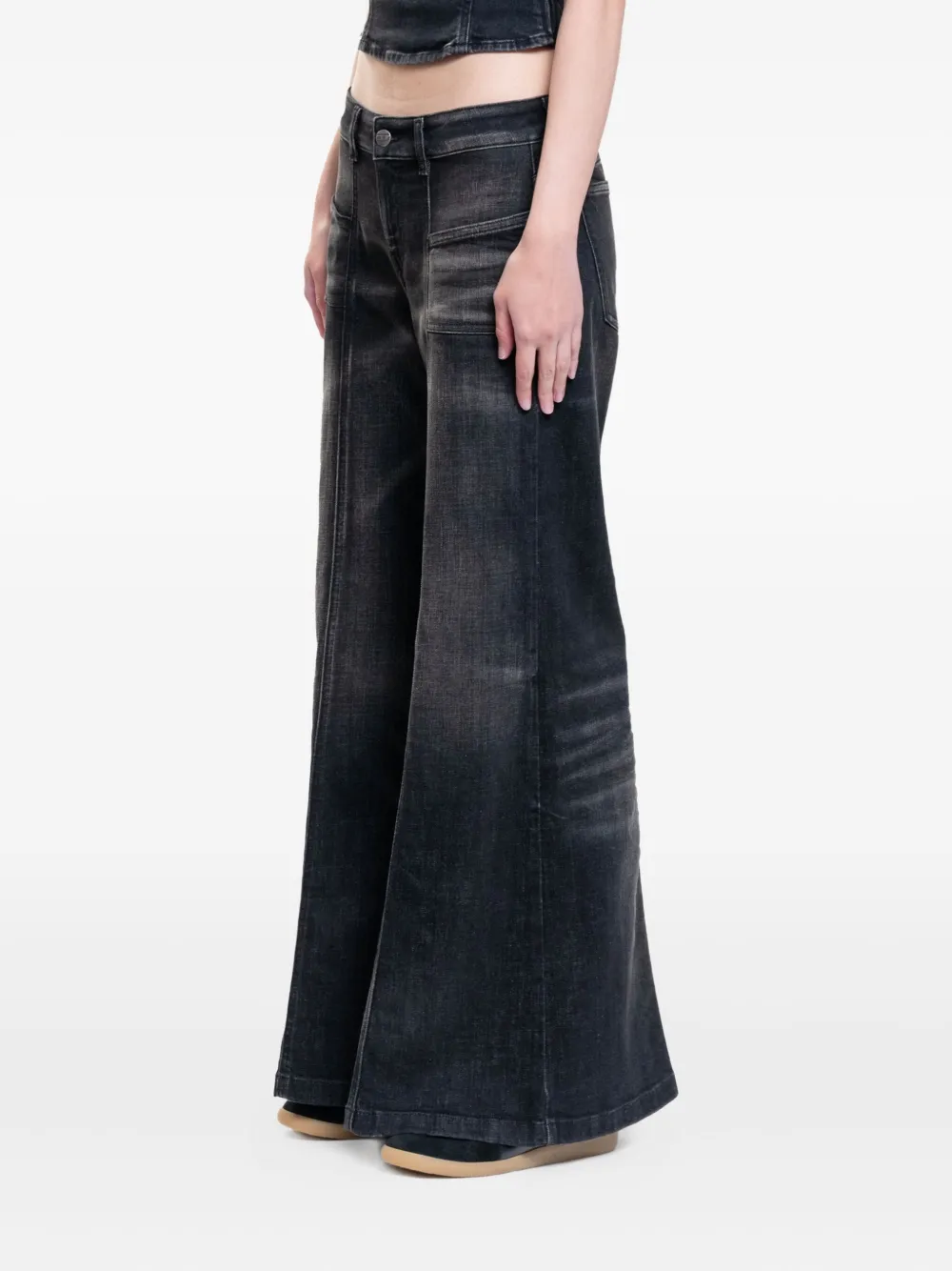 Diesel Jeans met wijde pijpen Zwart