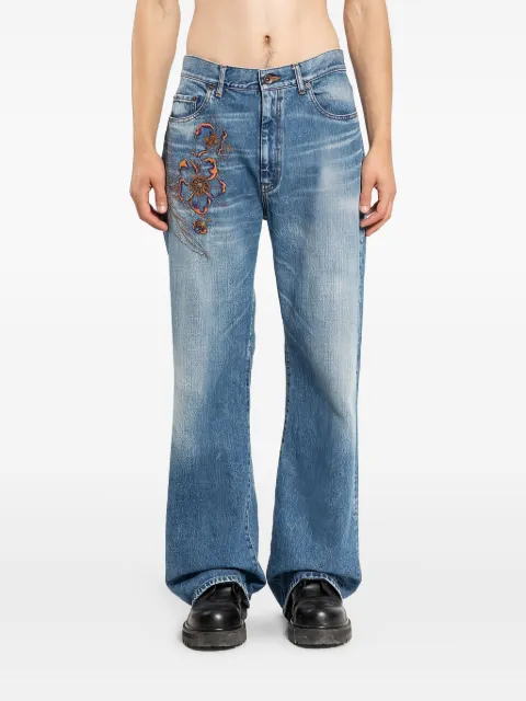 KHOKI jeans con bordado floral