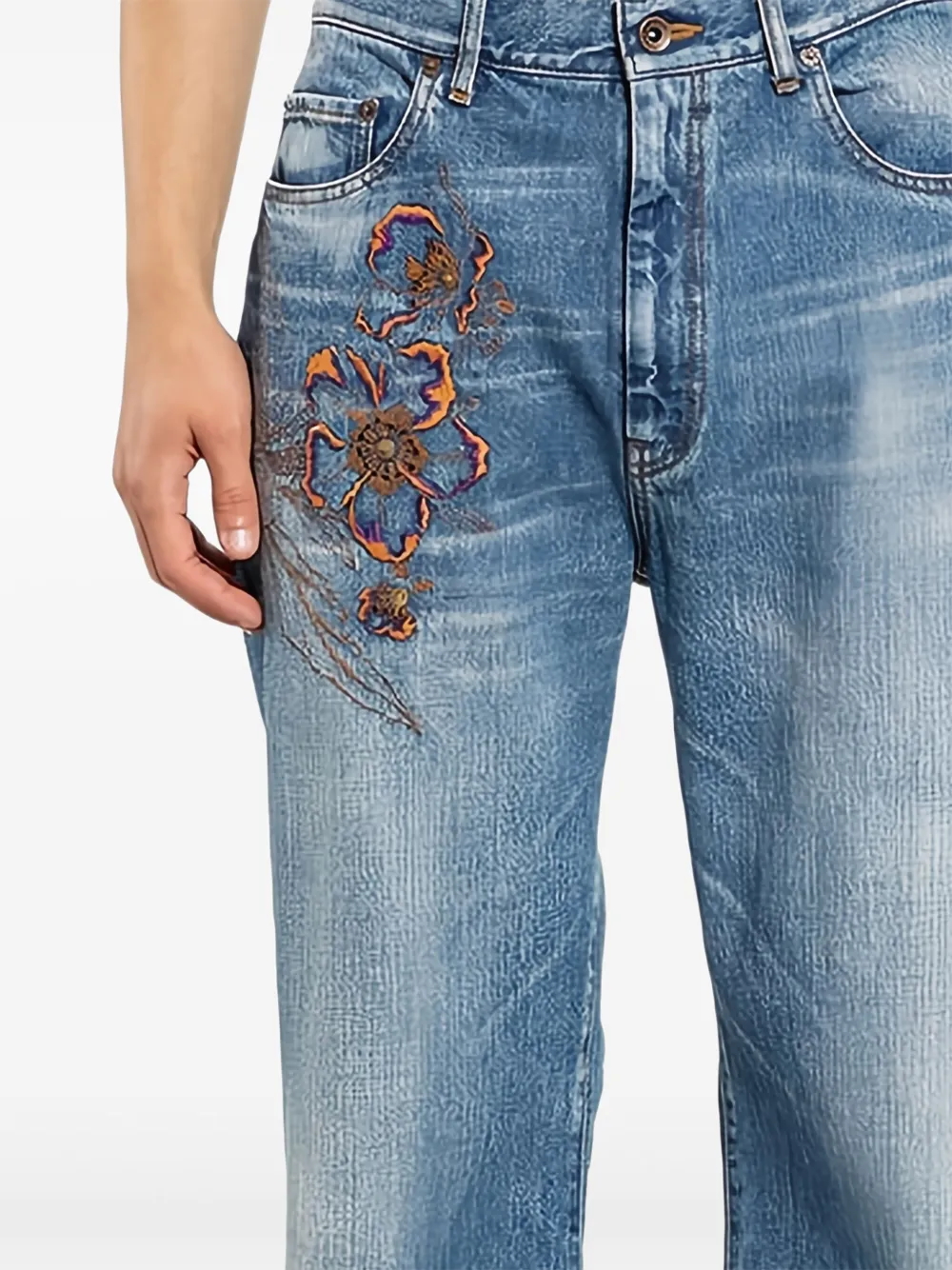 KHOKI jean à fleurs brodées | Jeans amples | Image 2