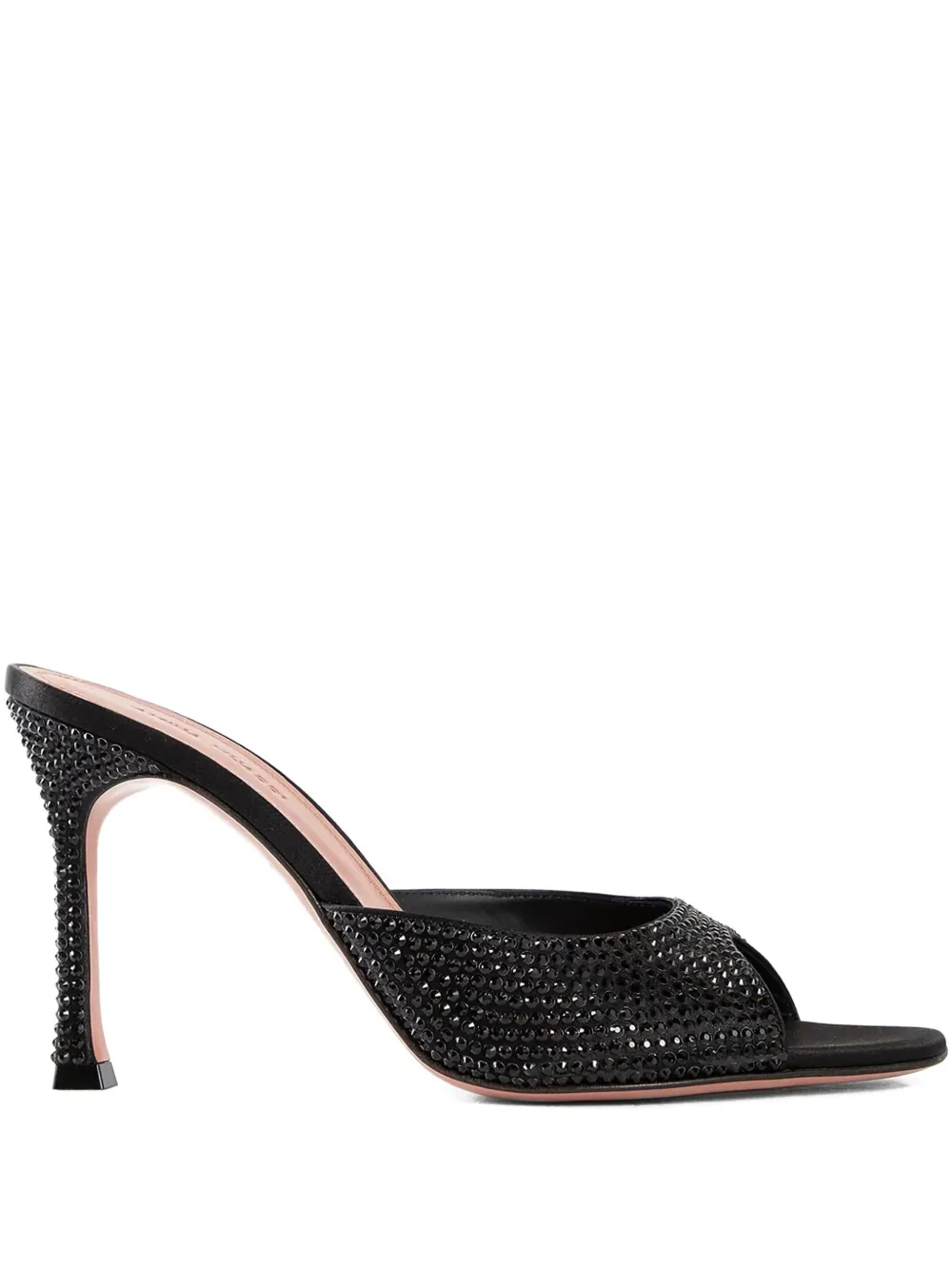 Amina Muaddi crystal-embellished heeled mules Zwart