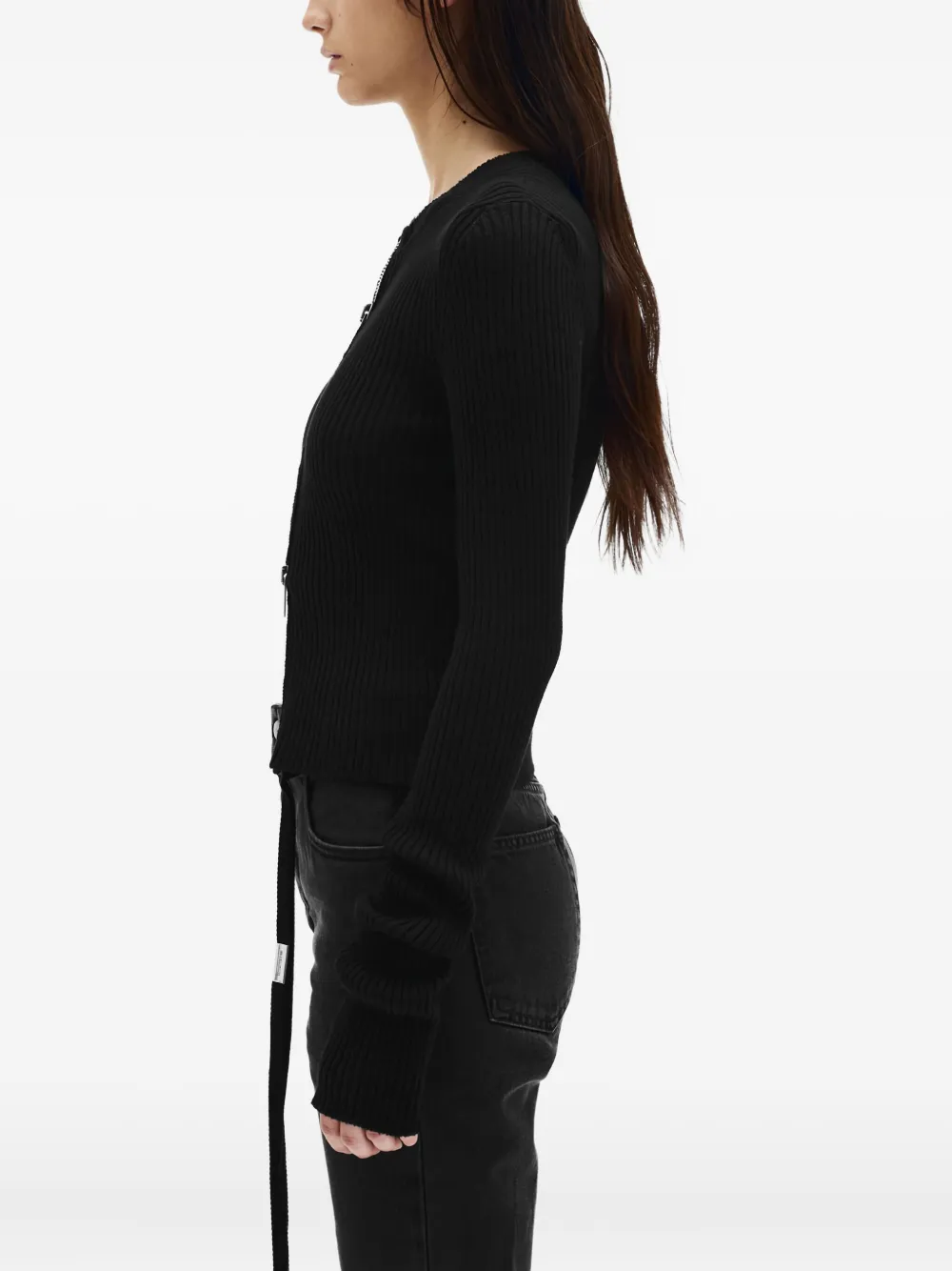 Ann Demeulemeester Terna cropped vest met rits Zwart