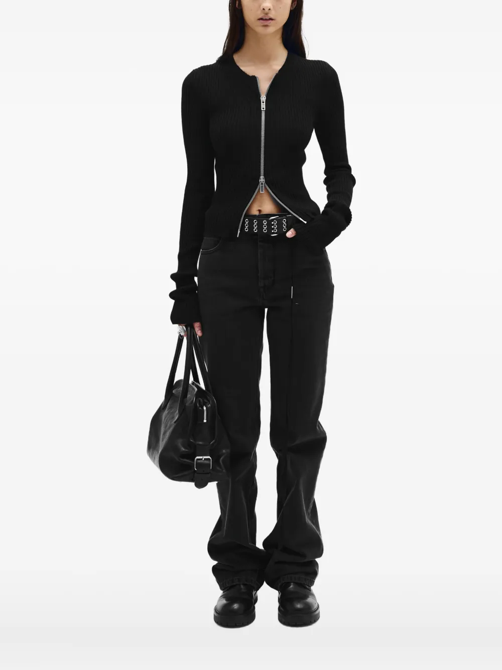 Ann Demeulemeester Terna cropped zip-up cardigan | Black | Image 1