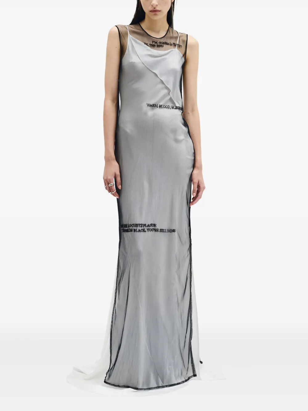 Ann Demeulemeester Aaricia satin maxi dress - Wit