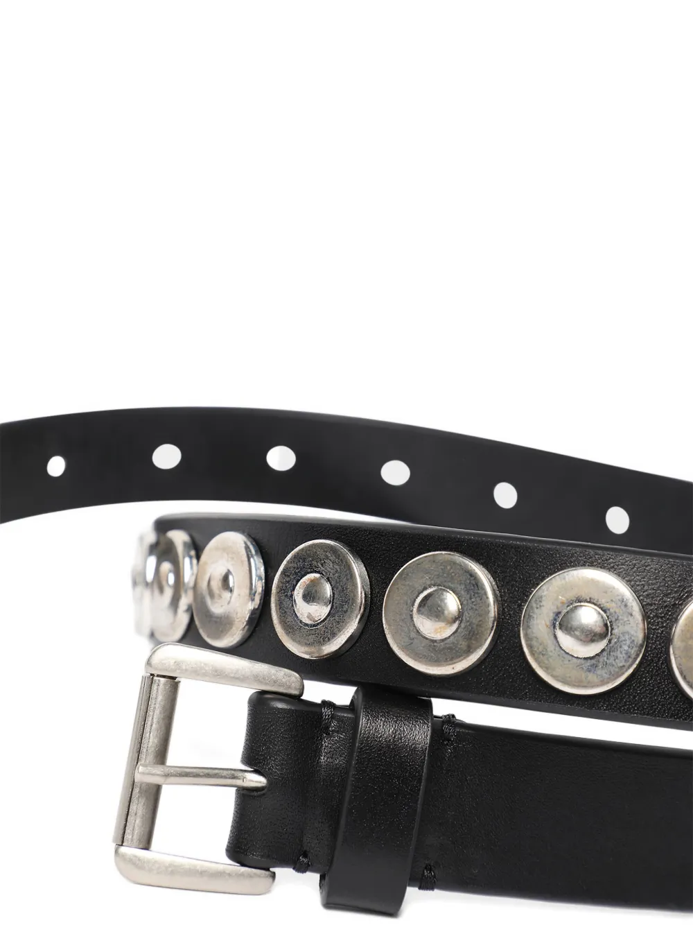 Ann Demeulemeester Karinus leren riem met studs Zwart