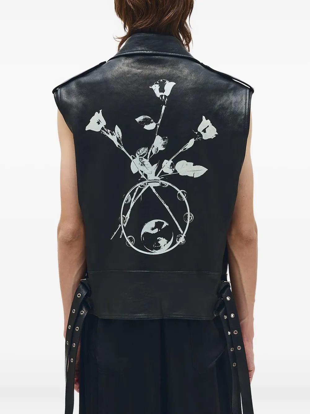 Ann Demeulemeester Faltin mouwloos bikerjack Zwart
