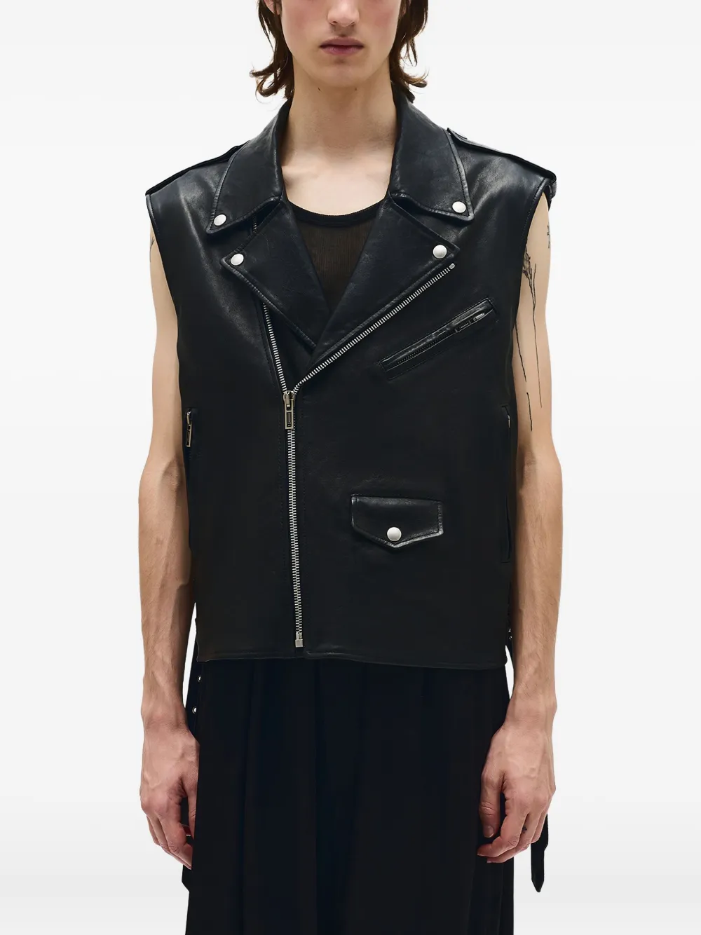 Ann Demeulemeester Faltin sleeveless biker jacket | Black | Image 1