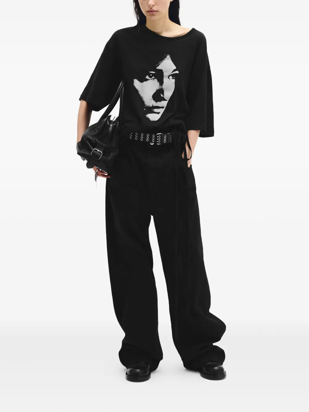 Ann Demeulemeester wide-leg high-rise jeans - Zwart