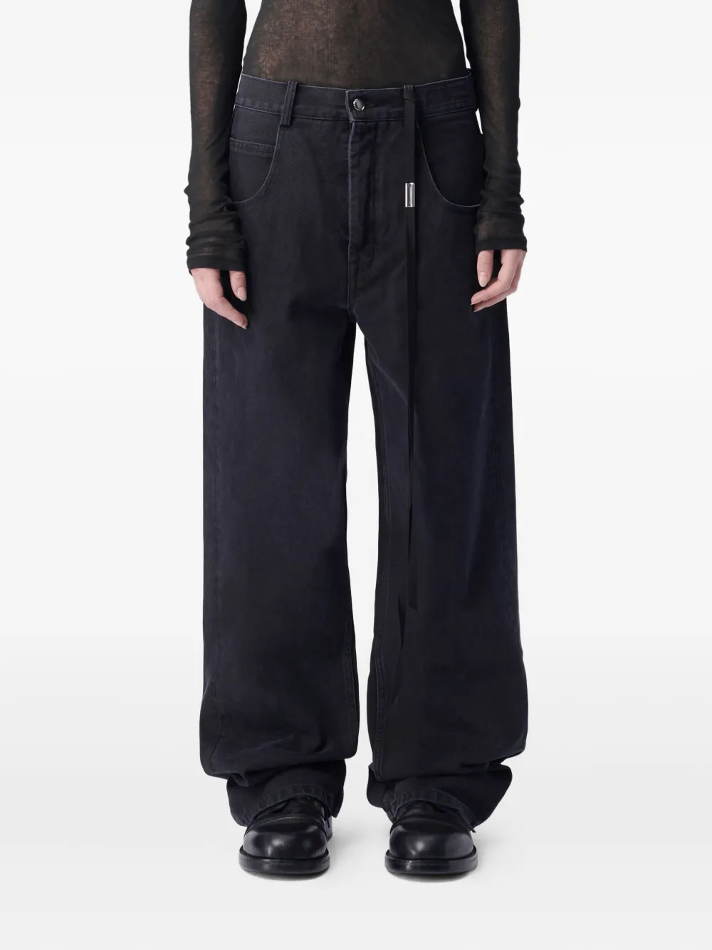Ann Demeulemeester wide-leg high-rise jeans | Grey | Image 1