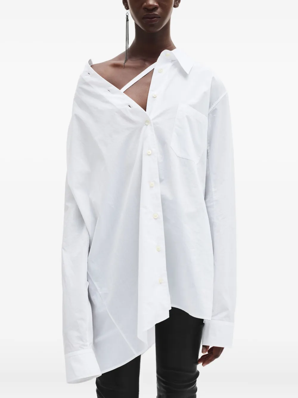Ann Demeulemeester camisa asimétrica | blanco | Image 1