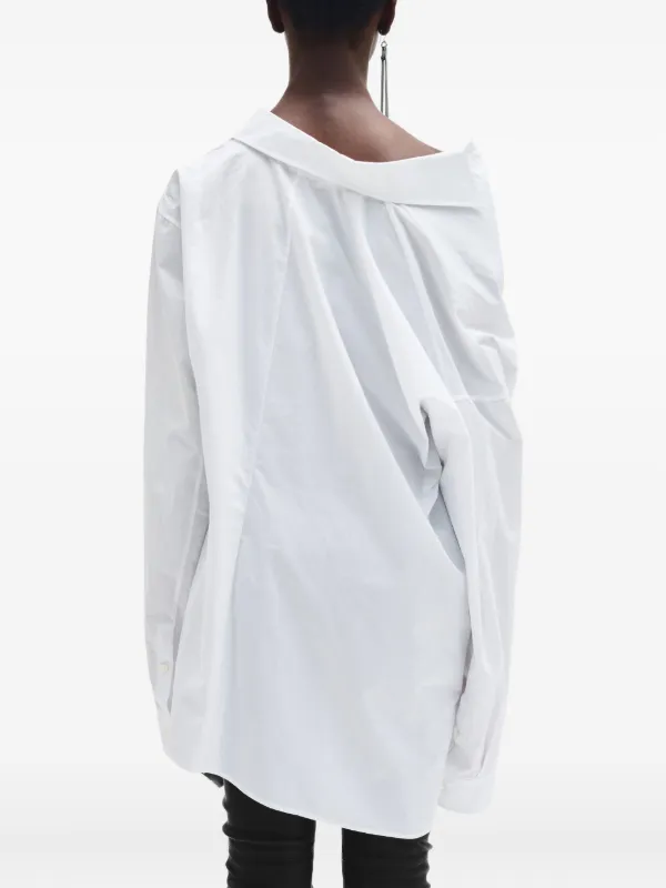 ANN DEMEULEMEESTER ホワイトシャツ Ann Demeulemeester アシンメトリー シャツ | ホワイト