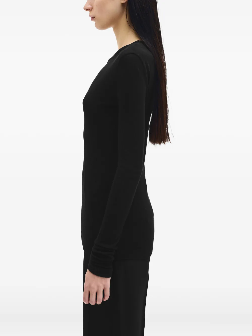 Shop Ann Demeulemeester Fiene Long-sleeve Ribbed Top