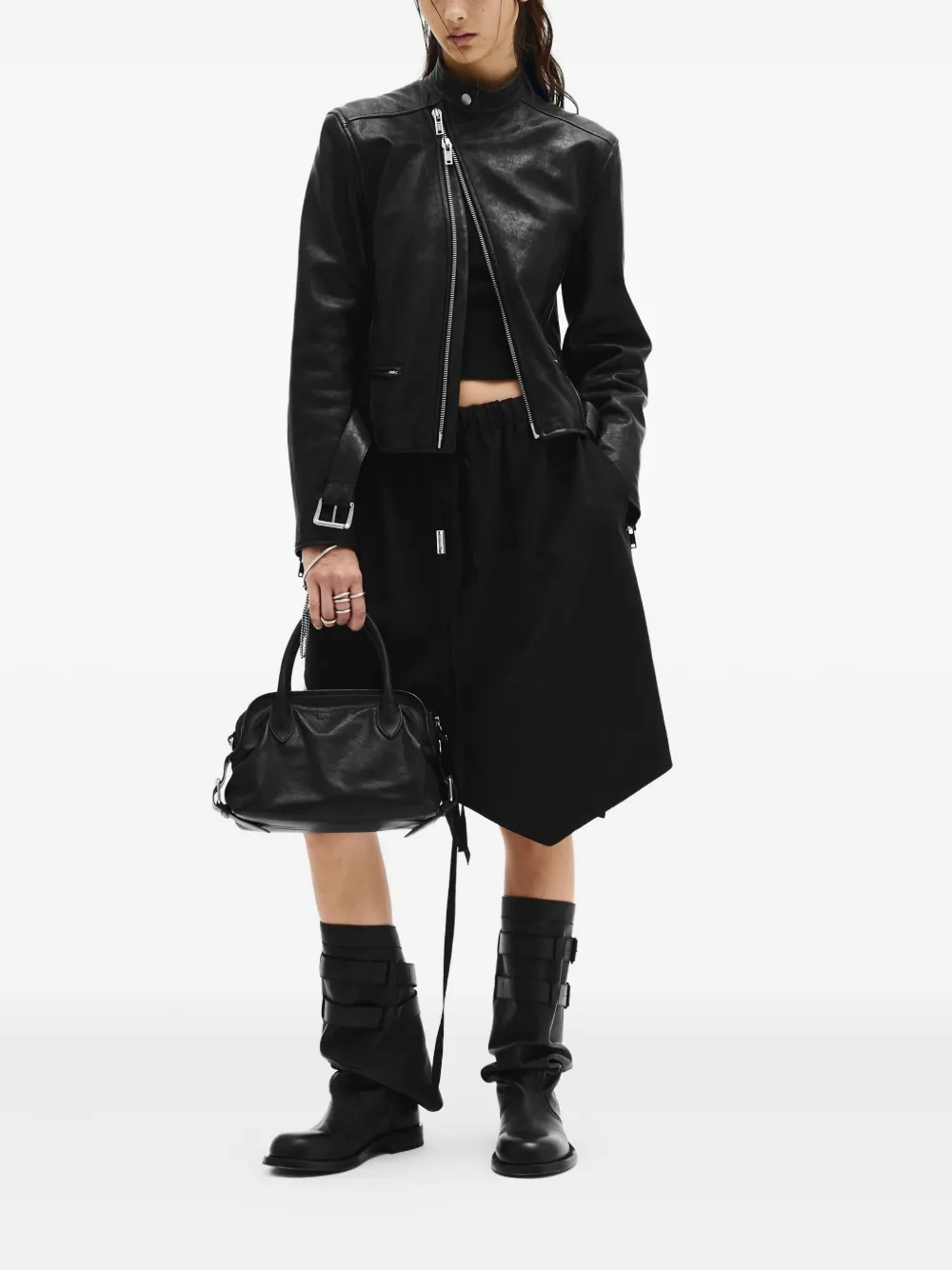 ANN DEMEULEMEESTER KATI CROPPED RIBBED T-SHIRT