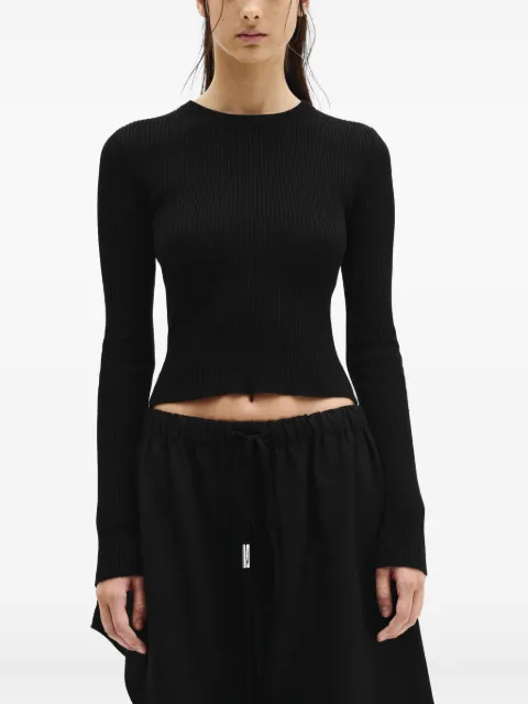 Ann Demeulemeester Kati cropped ribbed T-shirt