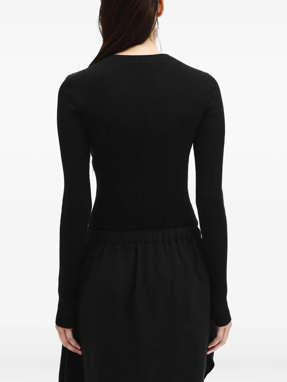 ANN DEMEULEMEESTER KATI CROPPED RIBBED T-SHIRT