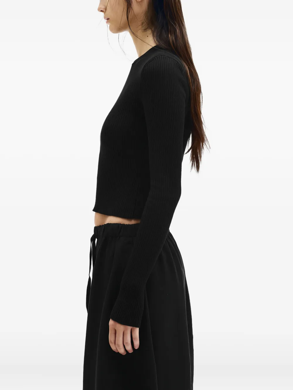 ANN DEMEULEMEESTER KATI CROPPED RIBBED T-SHIRT