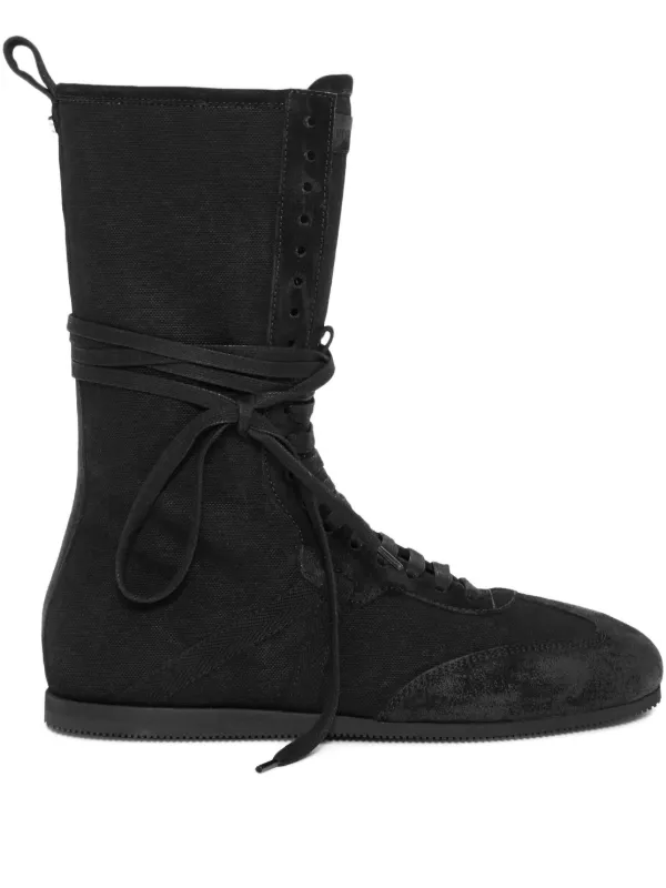 Ann Demeulemeester Inner Zip HEIKE Leather Combat Booties