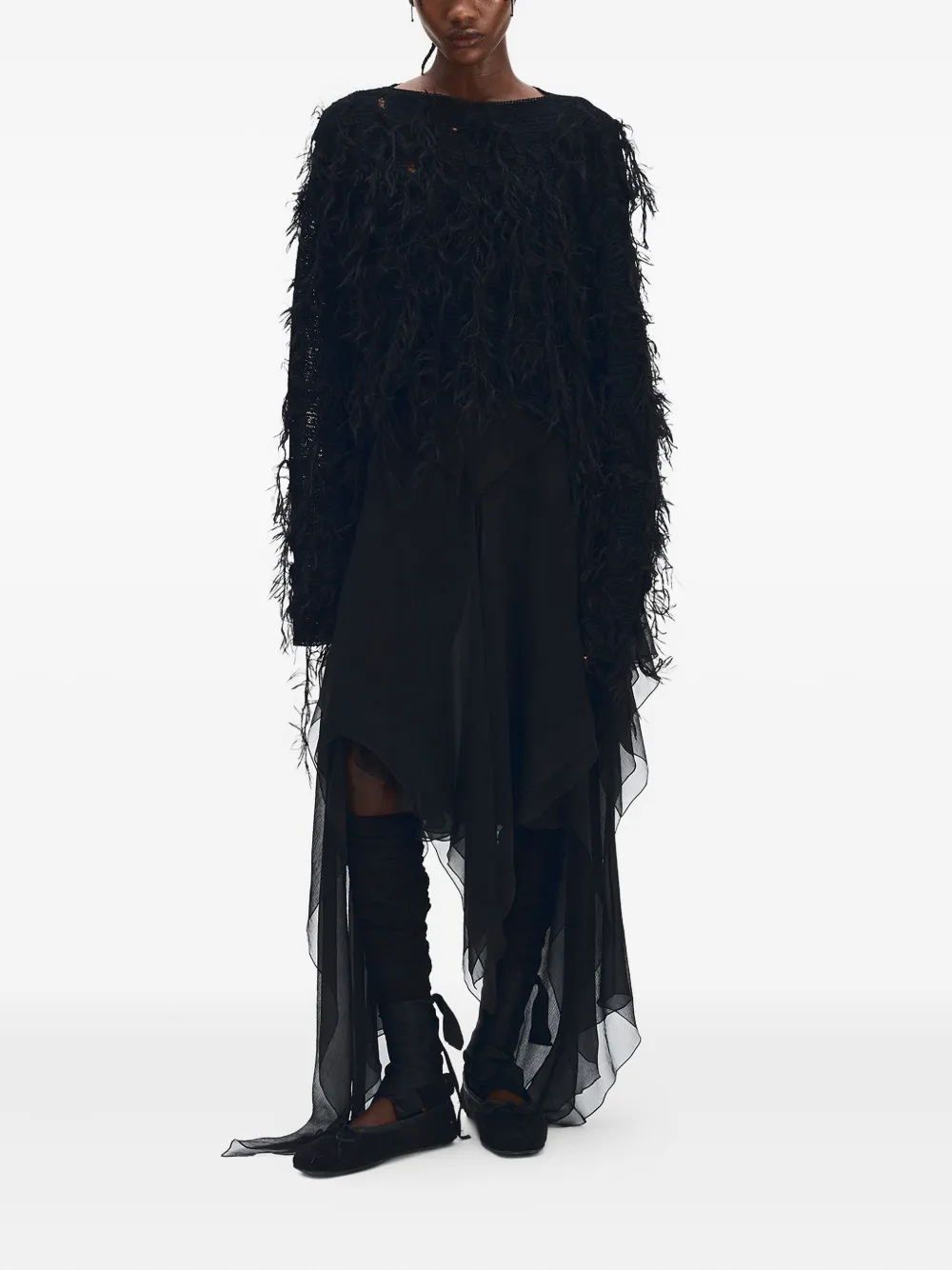 Ann Demeulemeester Multilayer dress - Zwart