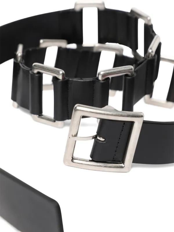 ANN DEMEULEMEESTER　ベルト　レザー　ブラック　イタリア製 Ann Demeulemeester Imir バックルレザーベルト | ブラック