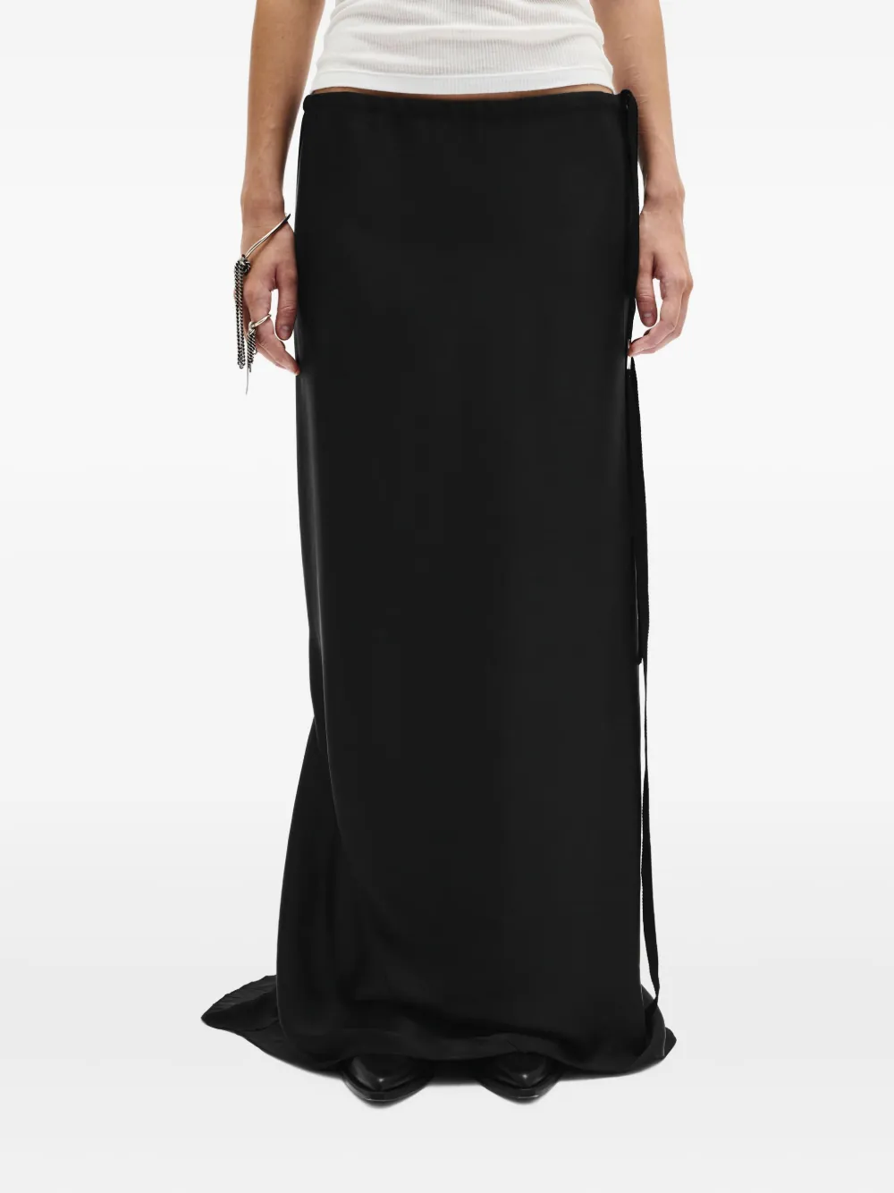 Ann Demeulemeester Eveline silk maxi skirt - Zwart