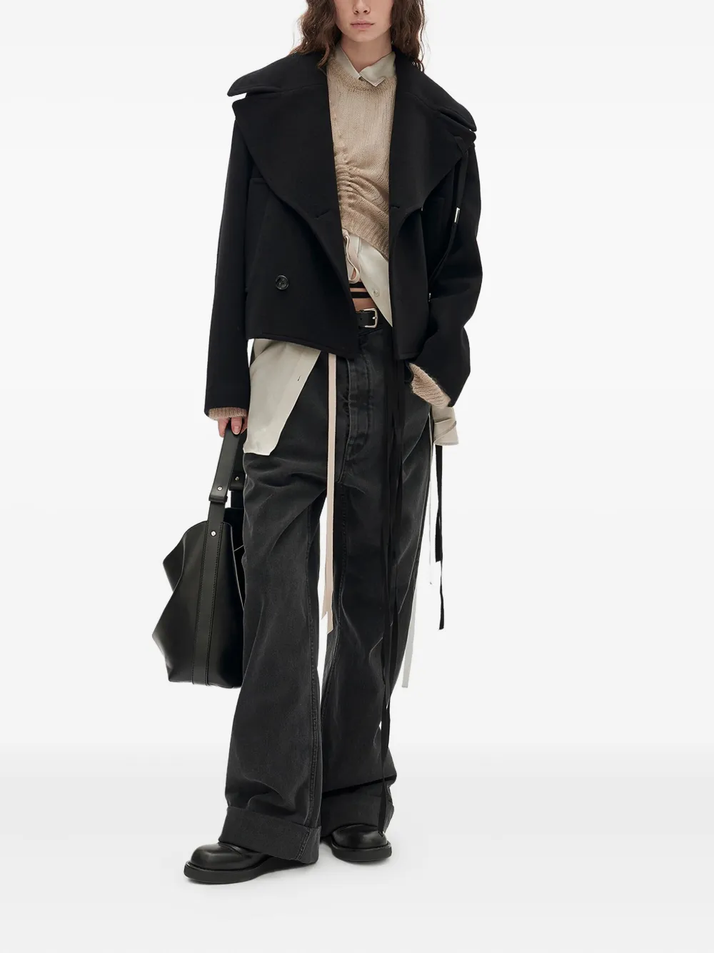 Ann Demeulemeester wide-leg cotton jeans - Grijs