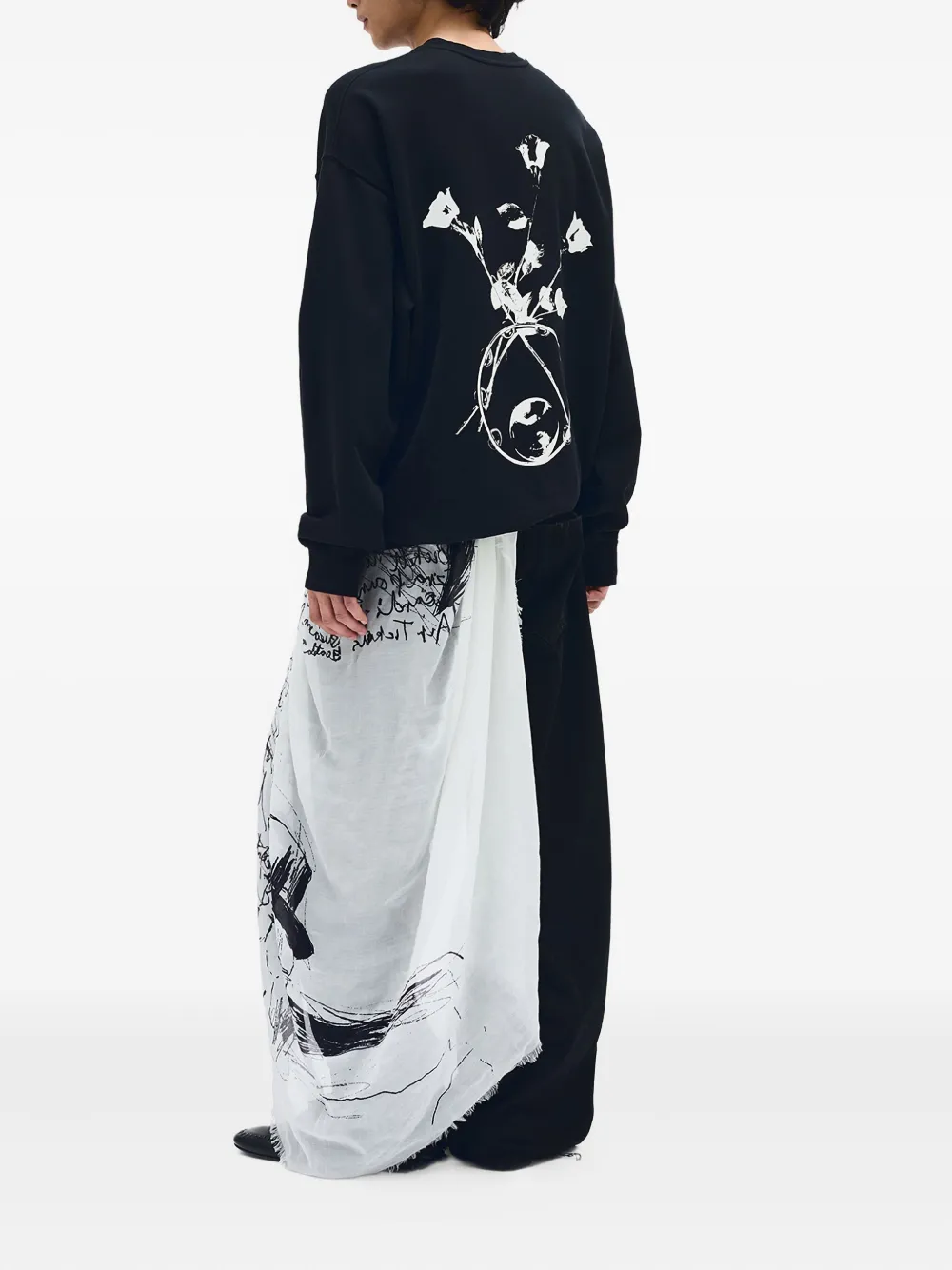 Ann Demeulemeester Eternal Roses sweatshirt - Zwart