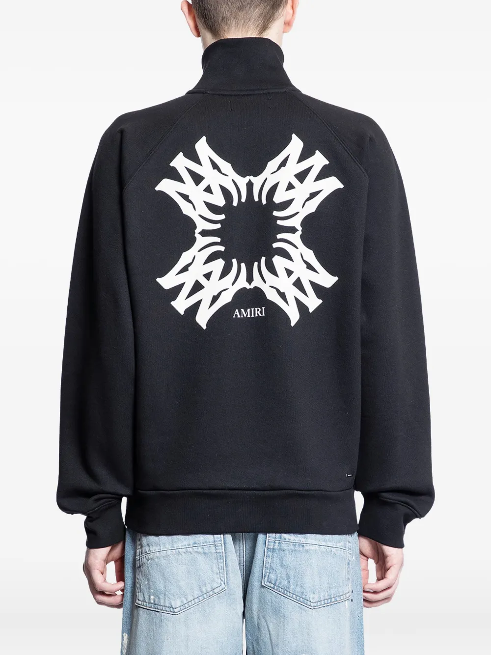 AMIRI Sweater met halve rits en grafische print Zwart