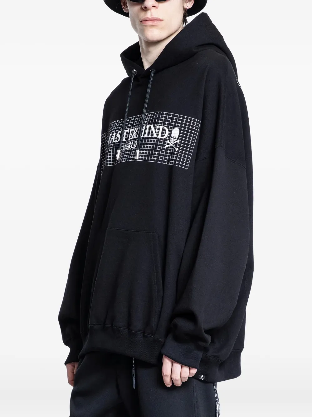 Mastermind World grid-motif long-sleeve hoodie | Hoodies | Image 2