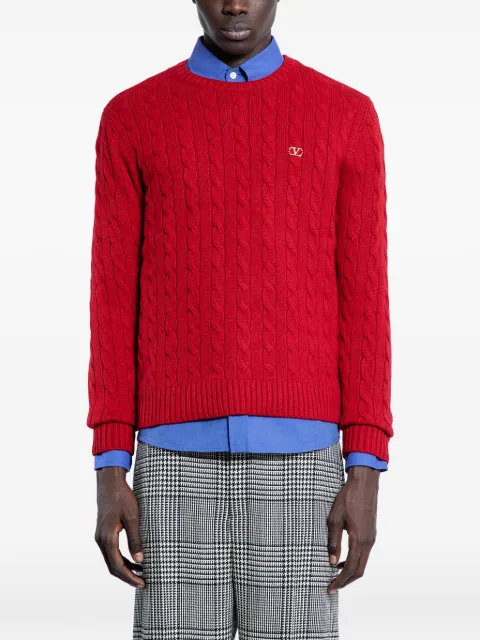 Valentino Garavani vlogo cable-knit sweater