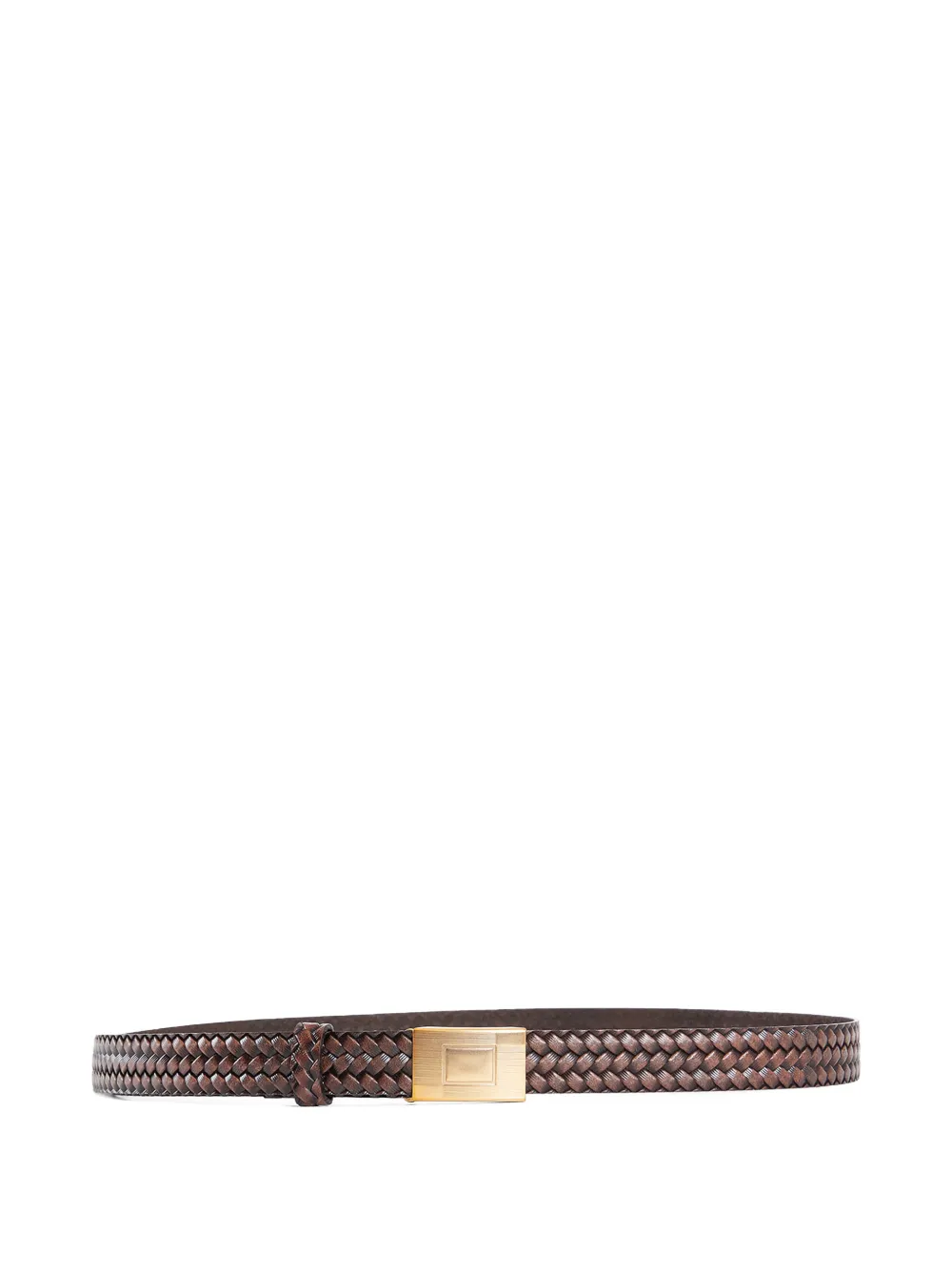 TAIGA TAKAHASHI basketweave pattern belt - Marrone