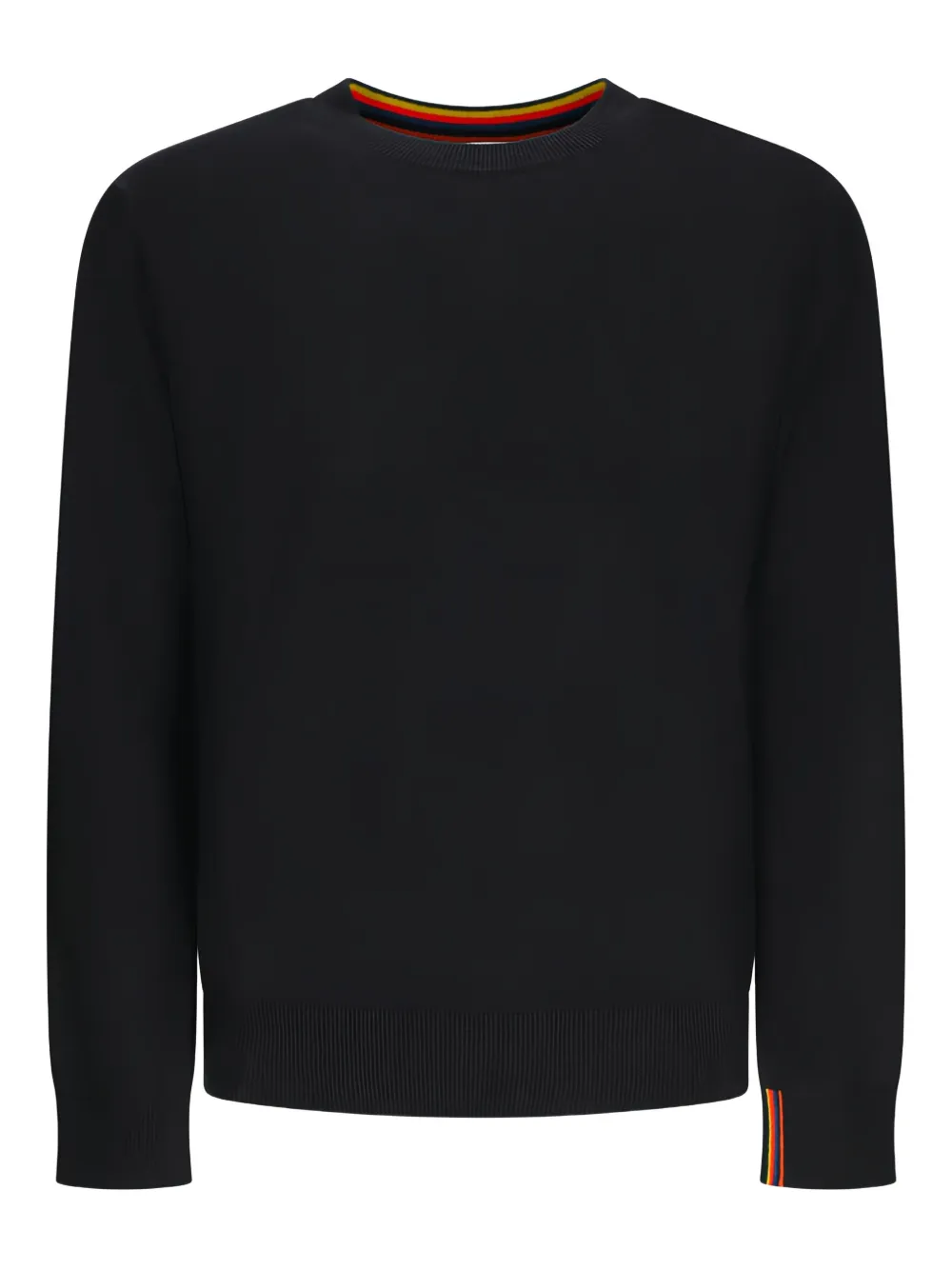 crew-neck striped-cuff sweater