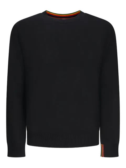 Paul Smith Rundhals-Pullover mit gestreiften Bündchen
