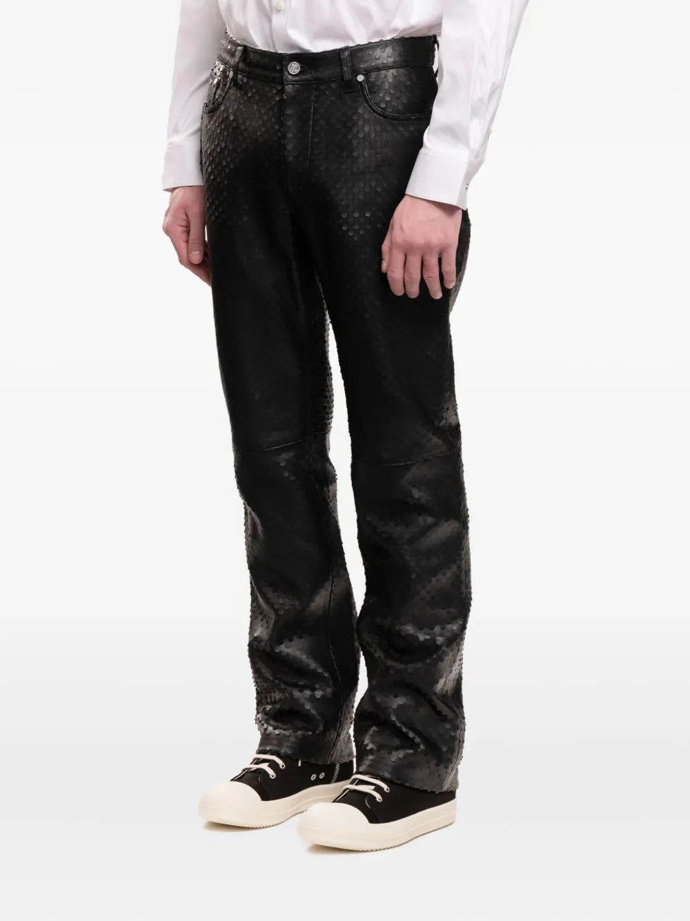 Helmut Lang leather Worker pants - Zwart