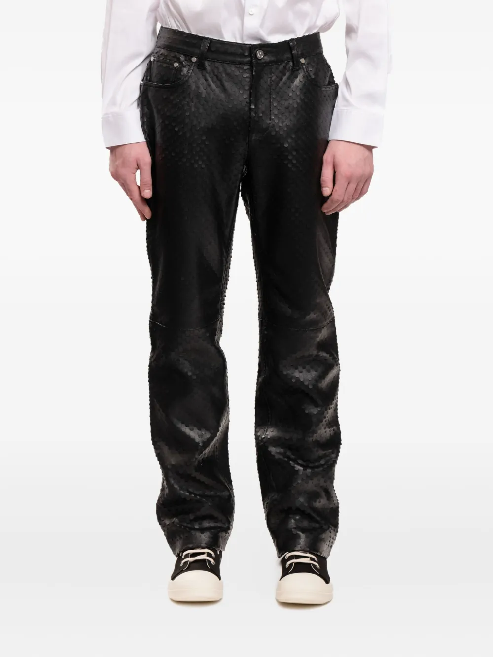 Helmut Lang leather Worker pants | Black | Image 1