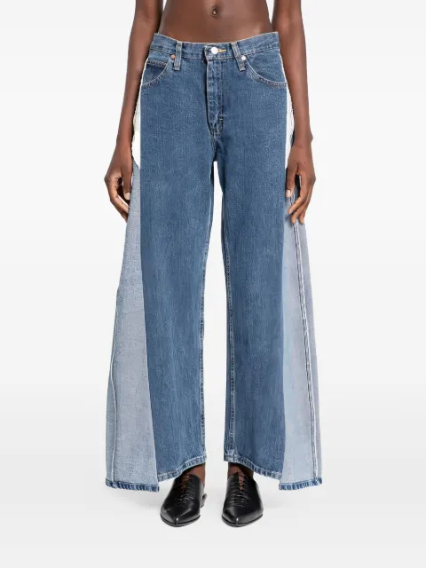 E.L.V DENIM panelled frayed jeans