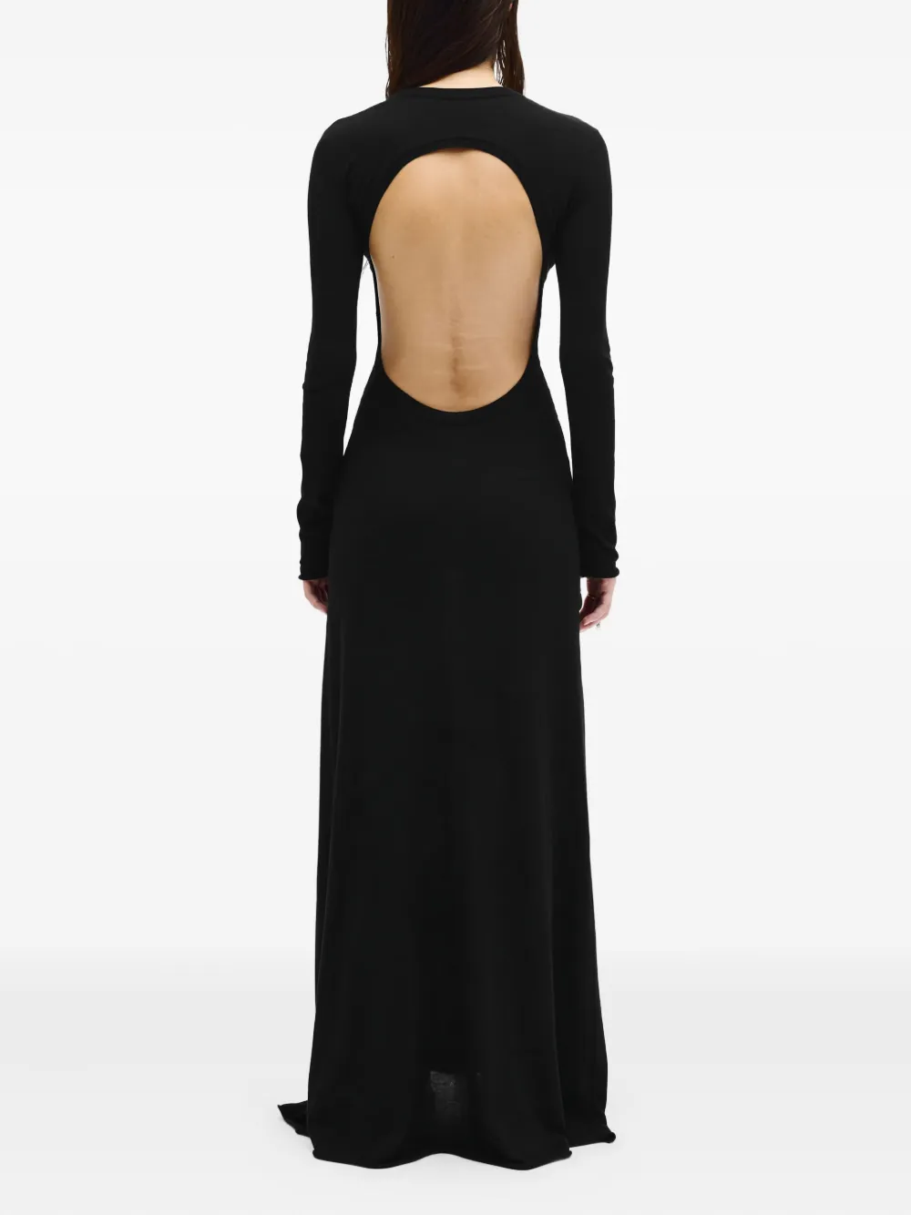 Shop Ann Demeulemeester Eva Long-sleeve Cut-out Maxi Dress