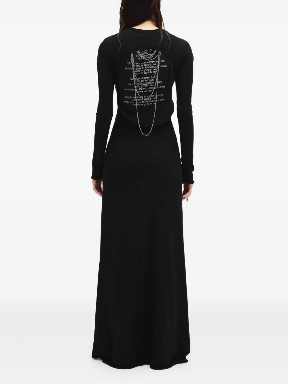 Shop Ann Demeulemeester Eva Long-sleeve Cut-out Maxi Dress