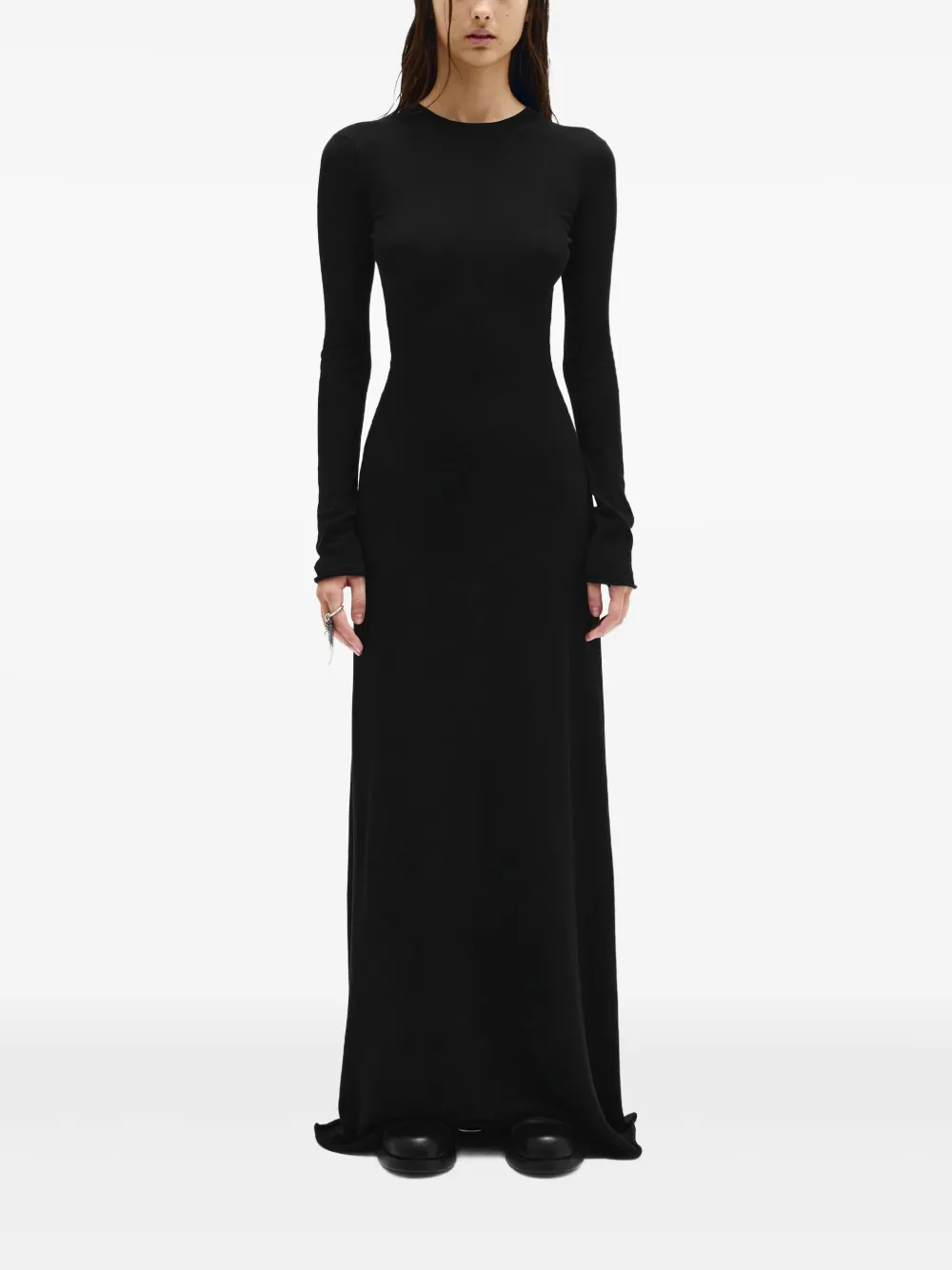 Ann Demeulemeester Eva long-sleeve cut-out maxi dress - Nero