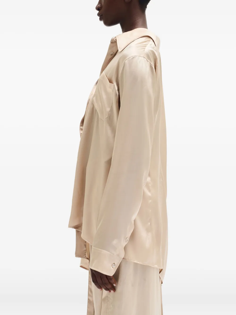 Ann Demeulemeester Daria asymmetrische blouse Beige