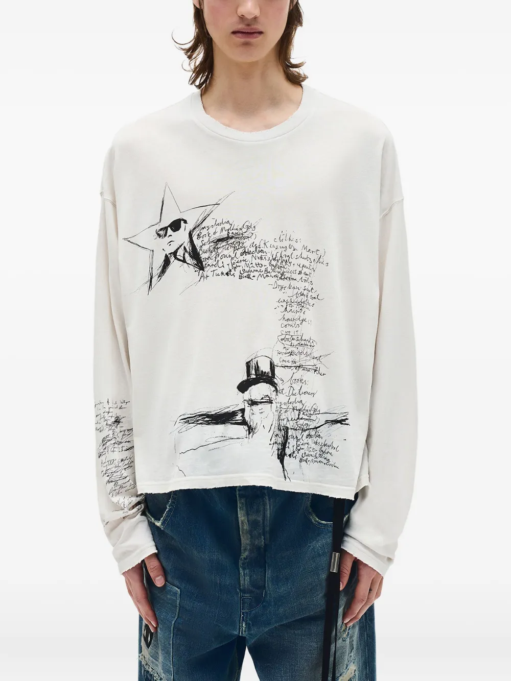 Ann Demeulemeester Sketchbook T-shirt - Wit