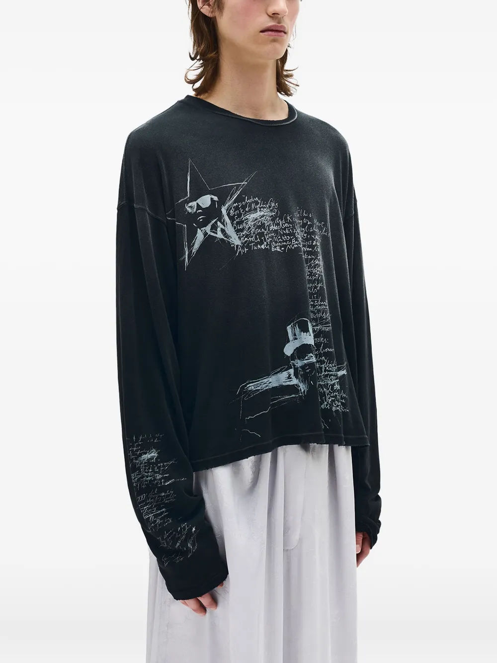 Ann Demeulemeester Sketchbook T-shirt Zwart