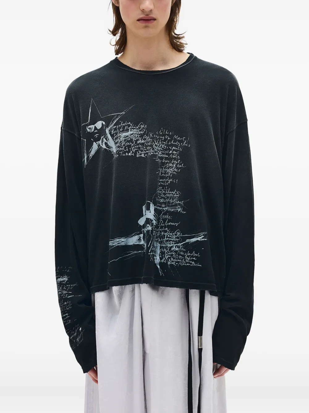 Ann Demeulemeester Sketchbook T-shirt - Zwart